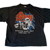 Vintage David Bowie 1974 Diamond Dogs Tour T-Shirt
