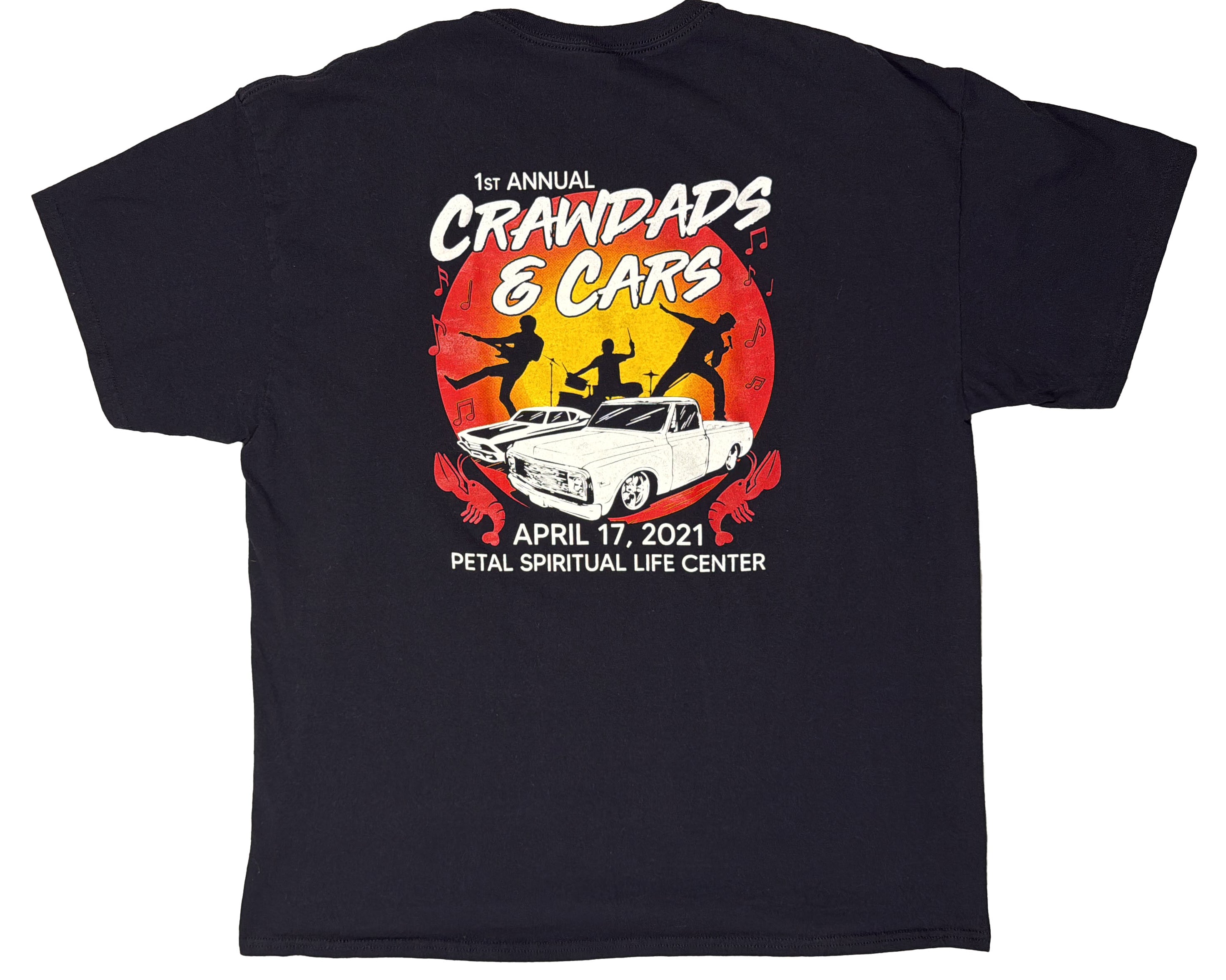 1st Annual Crawdads and Cars T-Shirt Back