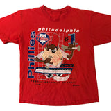 Vintage 1993 Philadelphia Phillies Distressed Taz Looney Tunes T-Shirt